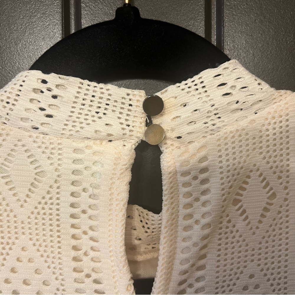 ☀️She + Sky Cream Colored Sleeveless Dress, Size Medium - Picture 6 of 9